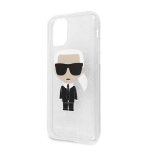 Nugarėlės dėklai Karl Lagerfeld Apple iPhone 11 Pro MAX Glitter Iconic Body Cover Silver