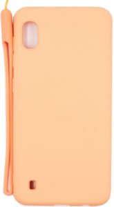 Back panel cover Evelatus Samsung Galaxy A10 Soft Touch Silicone Case with Strap Pink