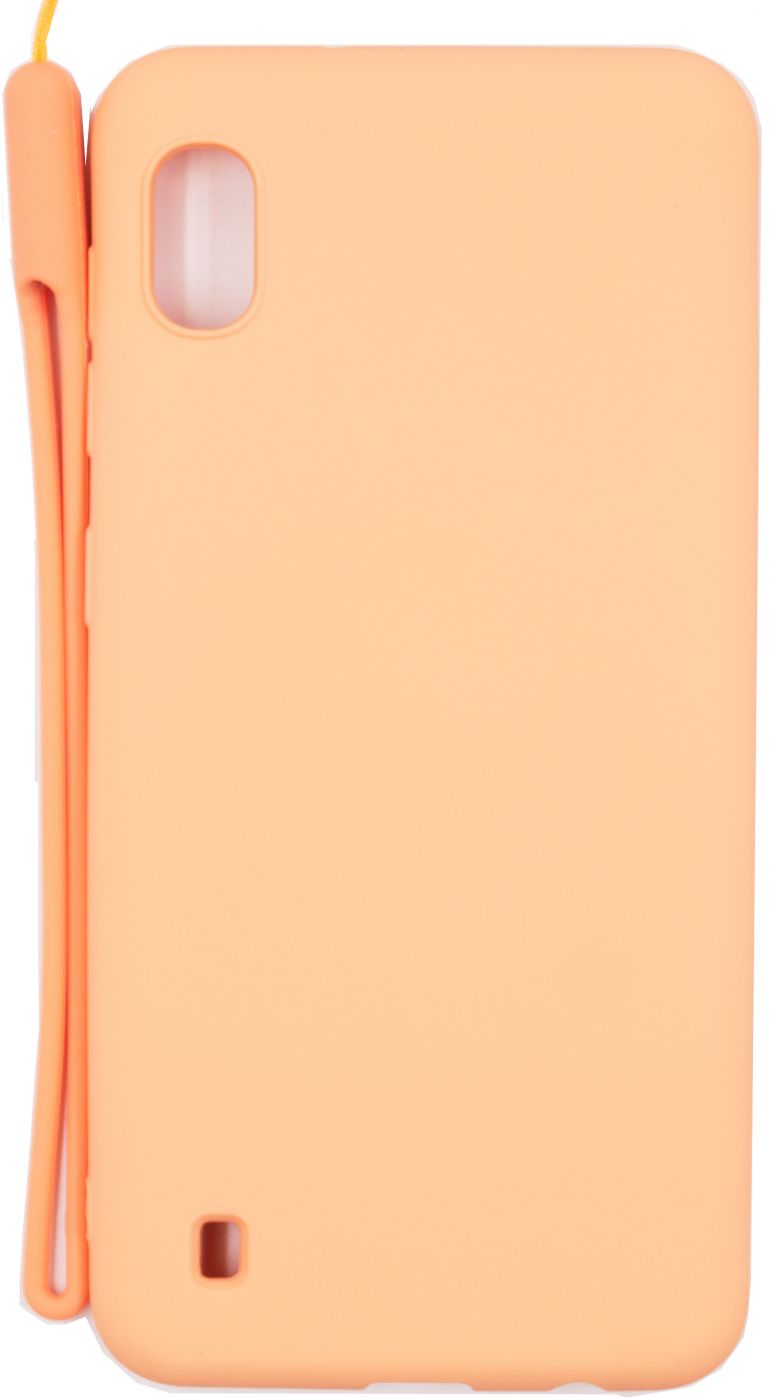 Back panel cover Evelatus Samsung Galaxy A10 Soft Touch Silicone Case with Strap Pink