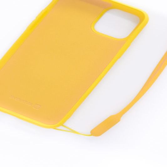 Back panel cover Evelatus Apple iPhone 11 Pro Soft Touch Silicone Case with Strap Yellow