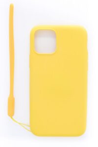 Back panel cover Evelatus Apple iPhone 11 Pro Soft Touch Silicone Case with Strap Yellow