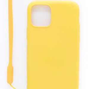 Back panel cover Evelatus Apple iPhone 11 Pro Soft Touch Silicone Case with Strap Yellow