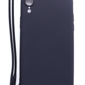 Back panel cover Evelatus Apple iPhone XR Soft Touch Silicone Case with Strap Black