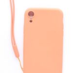 Back panel cover Evelatus Apple iPhone XR Soft Touch Silicone Case with Strap Pink