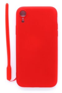 Aizmugurējais vāciņš Evelatus Apple iPhone XR Soft Touch Silicone Case with Strap Red