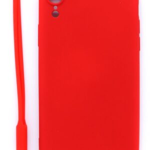 Back panel cover Evelatus Apple iPhone XR Soft Touch Silicone Case with Strap Red