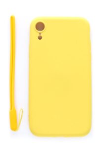Back panel cover Evelatus Apple iPhone XR Soft Touch Silicone Case with Strap Yellow