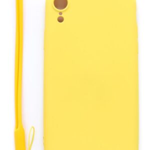 Back panel cover Evelatus Apple iPhone XR Soft Touch Silicone Case with Strap Yellow