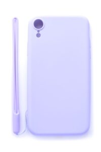 Back panel cover Evelatus Apple iPhone XR Soft Touch Silicone Case with Strap Purple