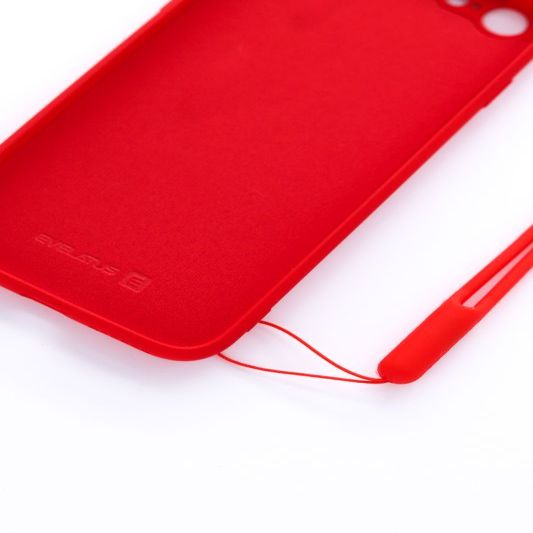 Back panel cover Evelatus Apple iPhone 7/8/SE2020/SE2022 Soft Touch Silicone Case with Strap Red