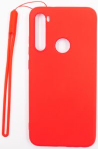 Back panel cover Evelatus Xiaomi Xiaomi Redmi Note 8 / Redmi Note 8 2021 Soft Touch Silicone Case with Strap Red