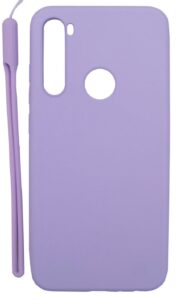 Aizmugurējais vāciņš Evelatus Xiaomi Xiaomi Redmi Note 8 / Redmi Note 8 2021 Soft Touch Silicone Case with Strap Purple