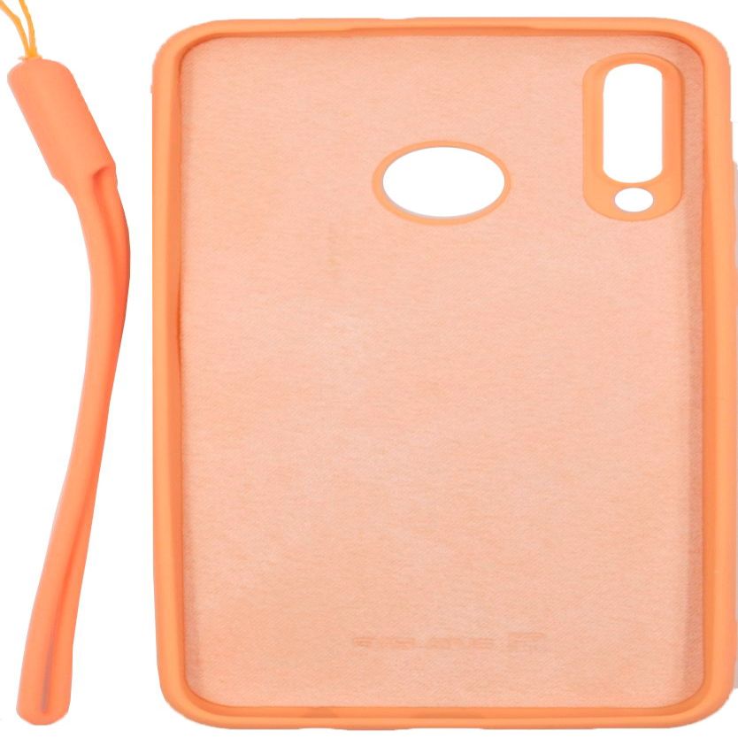 Back panel cover Evelatus Huawei P30 Lite Soft Touch Silicone Case with Strap Pink