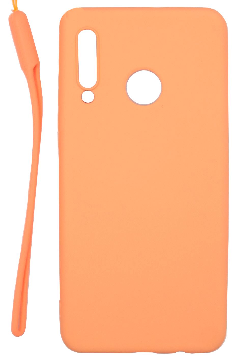 Back panel cover Evelatus Huawei P30 Lite Soft Touch Silicone Case with Strap Pink