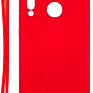 Back panel cover Evelatus Huawei P30 Lite Soft Touch Silicone Case with Strap Red