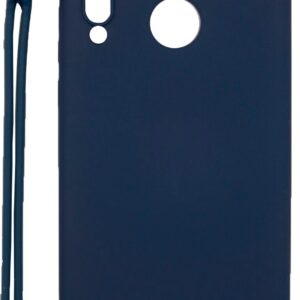 Back panel cover Evelatus Huawei P30 Lite Soft Touch Silicone Case with Strap Dark Blue