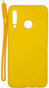 Back panel cover Evelatus Huawei P30 Lite Soft Touch Silicone Case with Strap Yellow