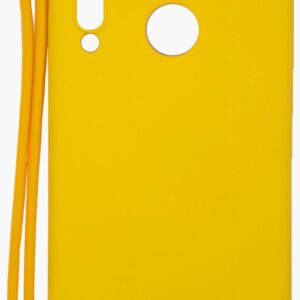 Back panel cover Evelatus Huawei P30 Lite Soft Touch Silicone Case with Strap Yellow