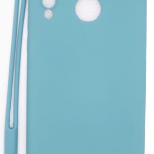 Back panel cover Evelatus Huawei P30 Lite Soft Touch Silicone Case with Strap Blue
