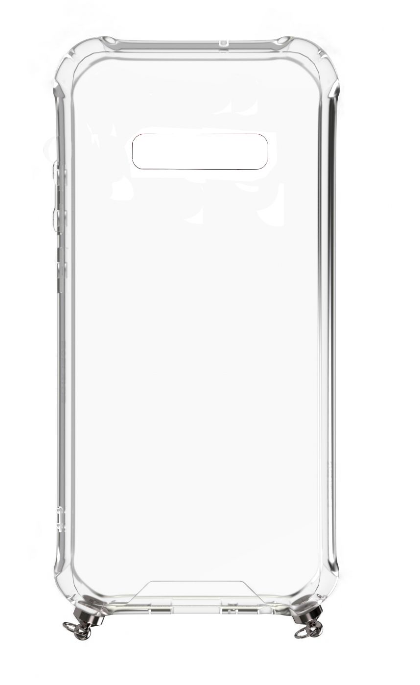 Tagakaaned Evelatus Samsung Galaxy S10 Silicone Transparent with Necklace TPU Strap Space Gray