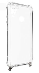 Nugarėlės dėklai Evelatus Apple iPhone 6/6S Silicone Transparent with Necklace TPU Strap Silver