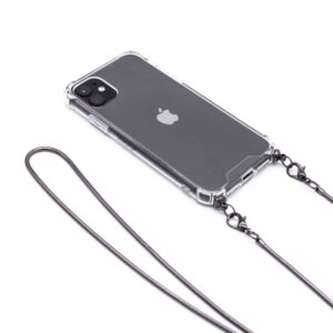 Tagakaaned Evelatus Apple iPhone 11 Pro Silicone Transparent with Necklace TPU Strap Space Gray