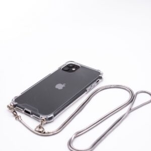 Tagakaaned Evelatus Apple iPhone 11 Pro Max Silicone Transparent with Necklace TPU Strap Silver