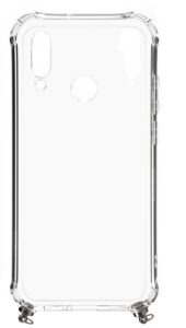 Aizmugurējais vāciņš Evelatus Huawei P30 Lite Silicone Transparent with Necklace TPU Strap Space Gray