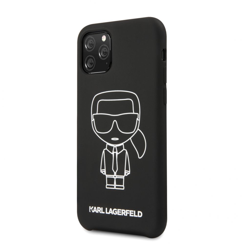 Tagakaaned Karl Lagerfeld Apple iPhone 11 Pro Silicone Ikonik White Outline Black