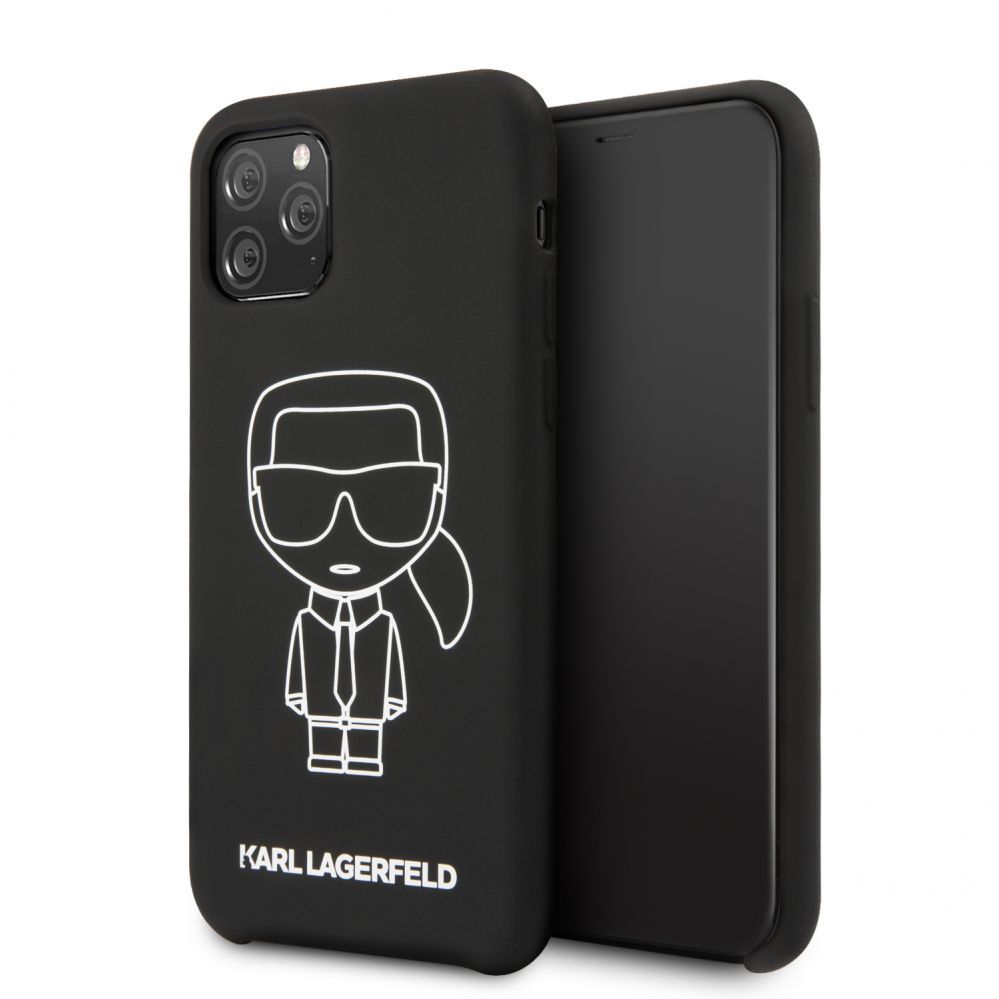 Tagakaaned Karl Lagerfeld Apple iPhone 11 Pro Silicone Ikonik White Outline Black