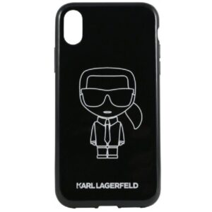 Nugarėlės dėklai Karl Lagerfeld  iPhone XR PC/TPU Glitter Ikonik White Outline Black