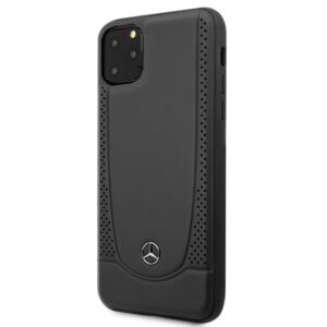 Nugarėlės dėklai Mercedes-Benz Apple iPhone 11 Pro Max Leather Hardcase Perforation Black