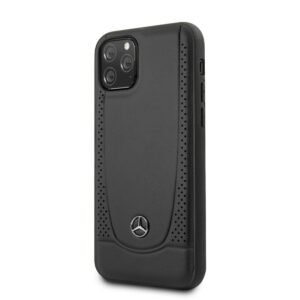 Nugarėlės dėklai Mercedes-Benz Apple iPhone 11 Pro Leather Hardcase Perforation Black