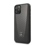 Tagakaaned Mercedes-Benz Apple iPhone 11 Pro Hard Case Leather Carbon Fiber Black