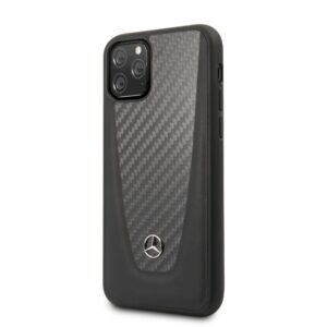 Nugarėlės dėklai Mercedes-Benz Apple iPhone 11 Pro Hard Case Leather Carbon Fiber Black