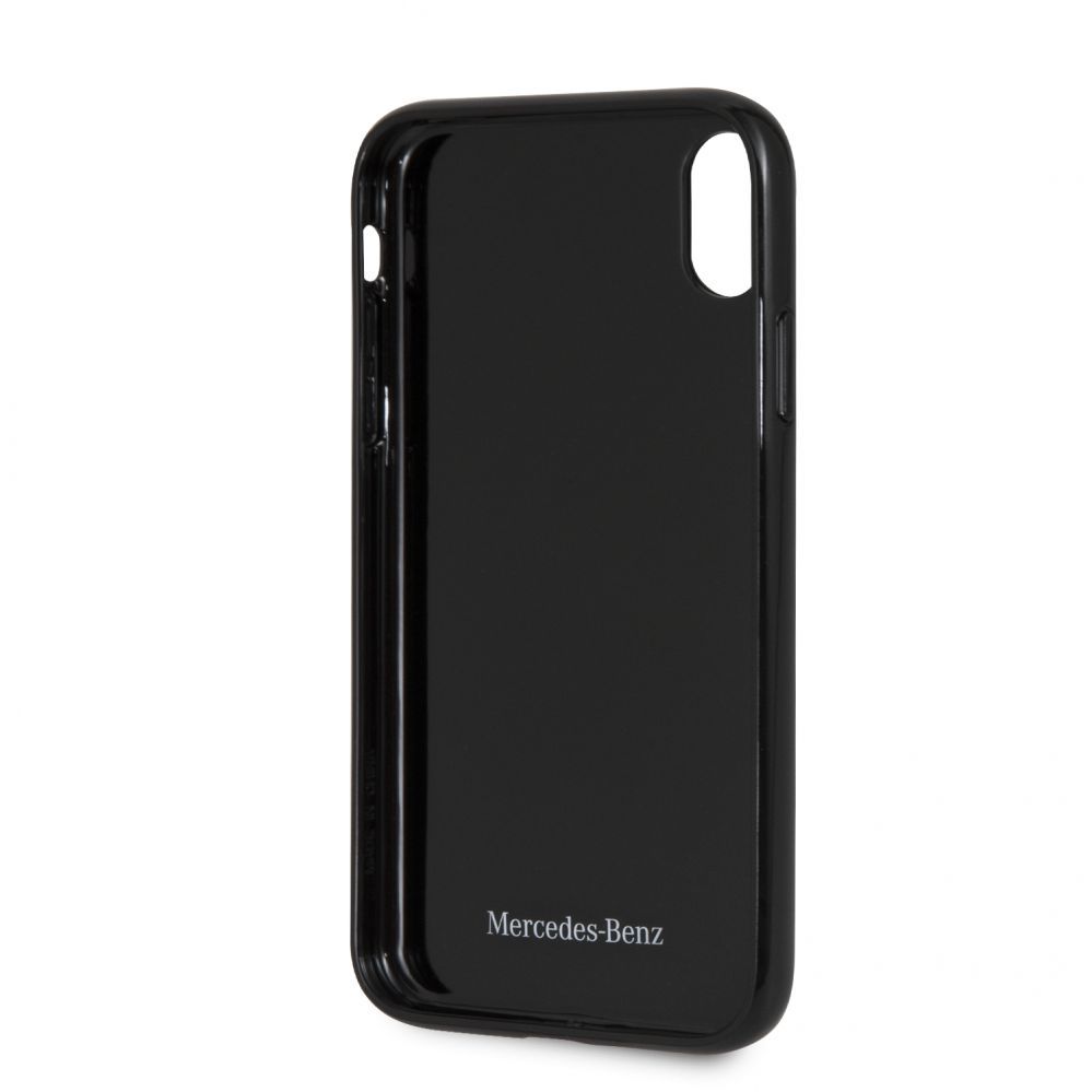 Back panel cover Mercedes-Benz Apple iPhone XR Hard Case Real Carbon Fiber Black