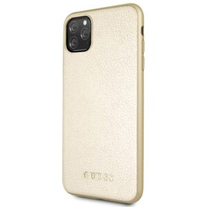 Back panel cover Guess Apple iPhone 11 Pro Max Iridescent PU Hard Case Gold