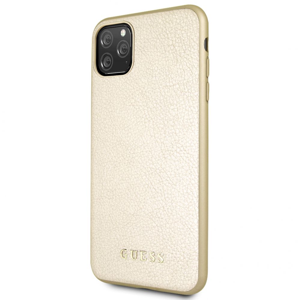 Back panel cover Guess Apple iPhone 11 Pro Max Iridescent PU Hard Case Gold