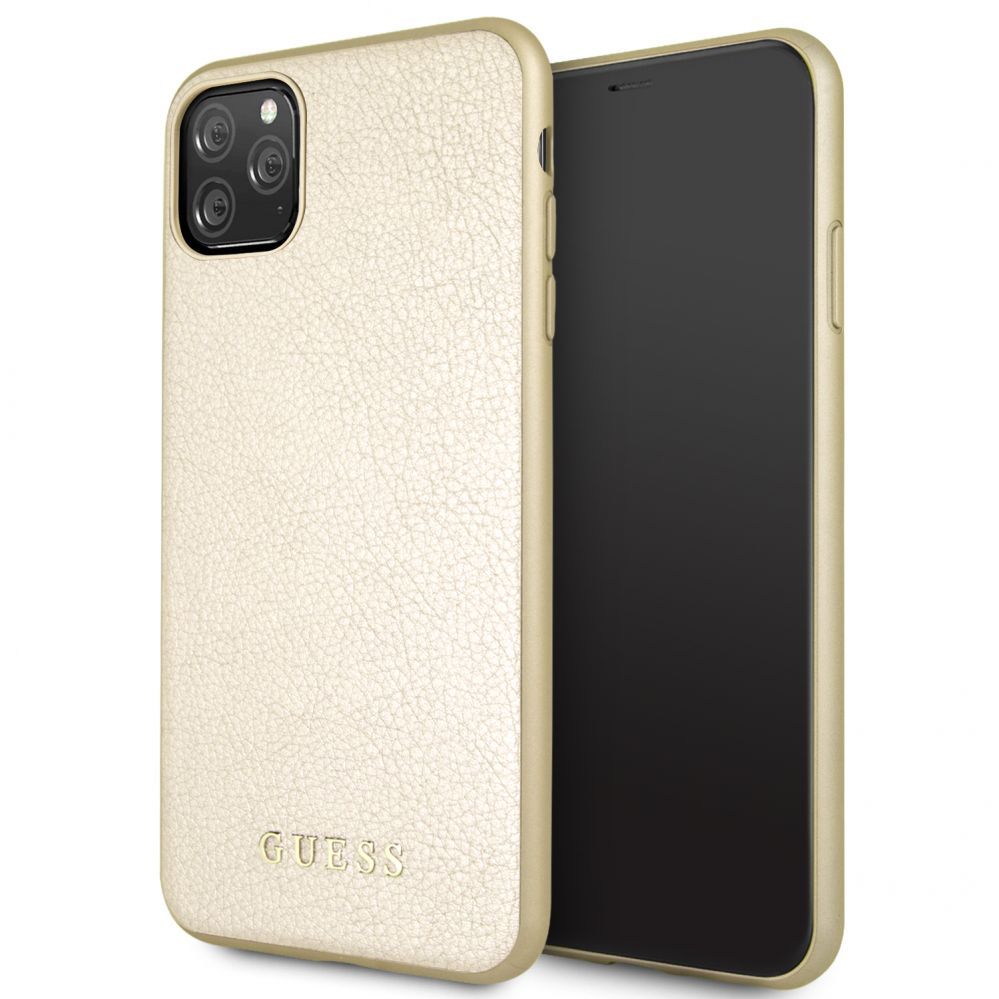 Back panel cover Guess Apple iPhone 11 Pro Max Iridescent PU Hard Case Gold