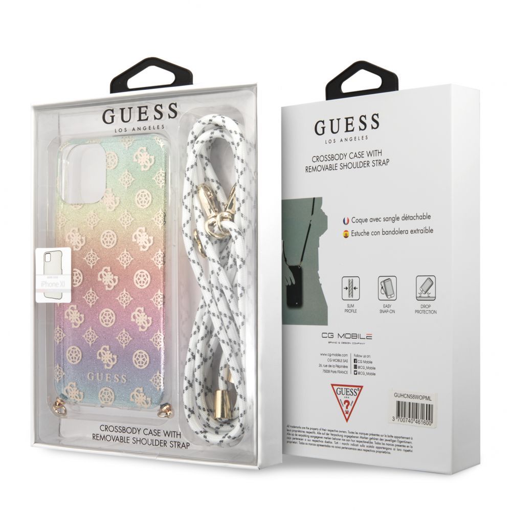 Back panel cover Guess Apple iPhone 11 Pro Iridescent HC Cord Peony Electroplated Multi Color