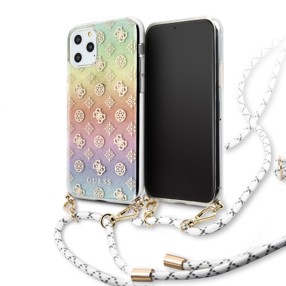 Back panel cover Guess Apple iPhone 11 Pro Iridescent HC Cord Peony Electroplated Multi Color