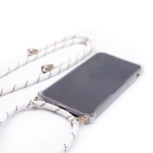 Back panel cover Evelatus Samsung A50 Case with rope White Stripes Transparent