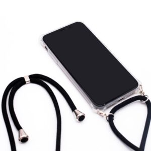 Back panel cover Evelatus Samsung A70 Case with rope Black Transparent