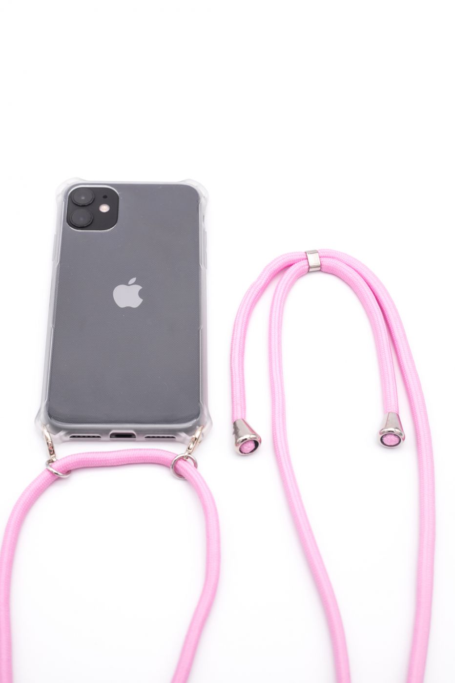 Back panel cover Evelatus Apple iPhone 11 Pro Silicone Transparent with Necklace TPU Strap Transparent
