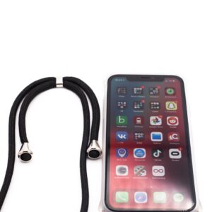 Back panel cover Evelatus Apple iPhone 11 Pro Max Case with rope Black Transparent