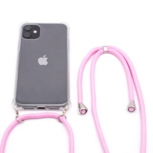 Back panel cover Evelatus Apple iPhone 11 Pro Max Silicone Transparent with Necklace TPU Strap Transparent