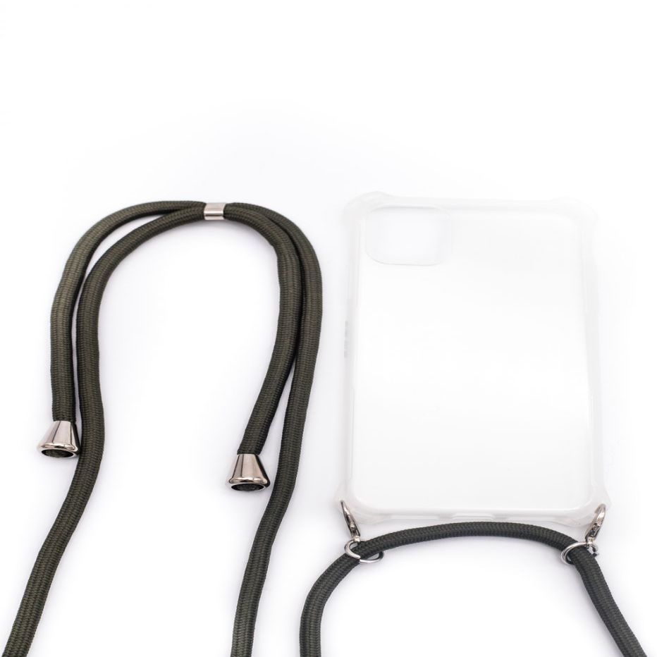 Back panel cover Evelatus Apple iPhone Xs MAX Case with rope Green Transparent