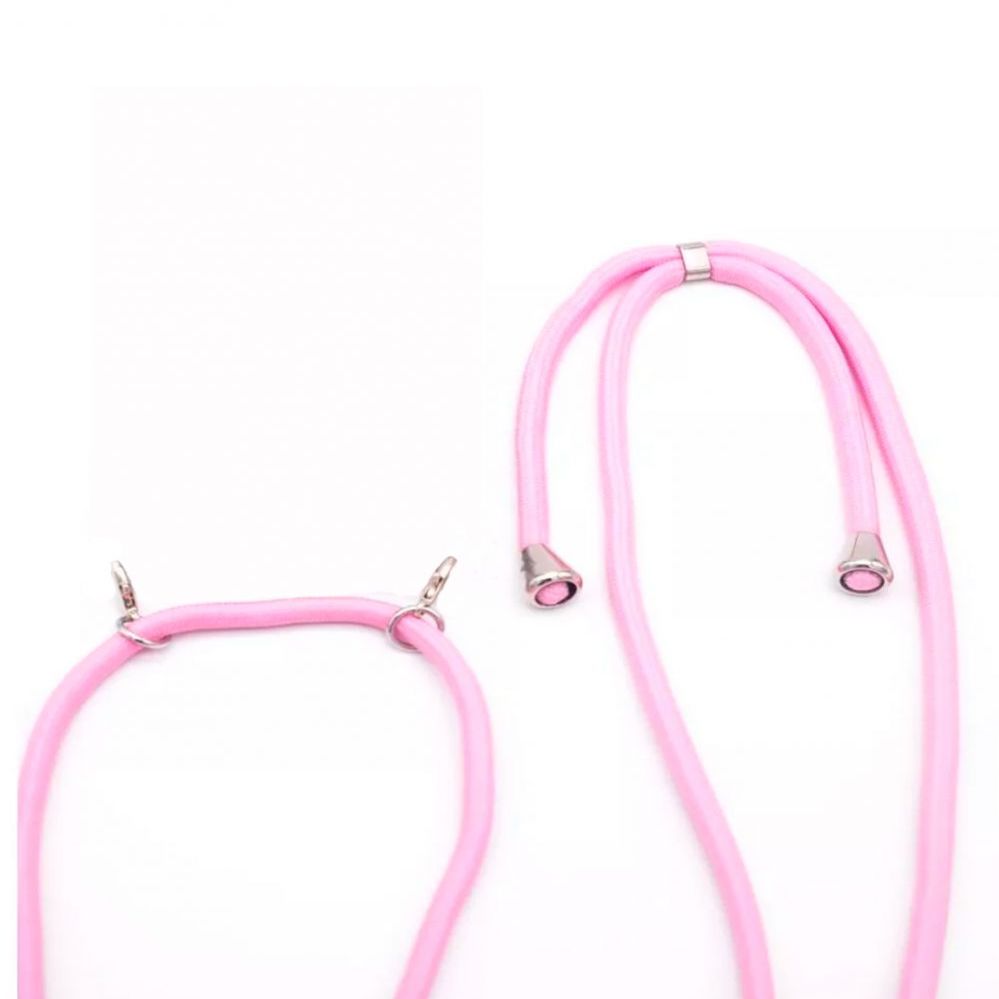 Back panel cover Evelatus Samsung A40s Case with rope Pink Transparent