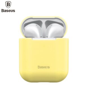 Nugarėlės dėklai Baseus Apple Silica Series Ultra-thin Silicone Protector Case for Airpods 1 / 2 Yellow