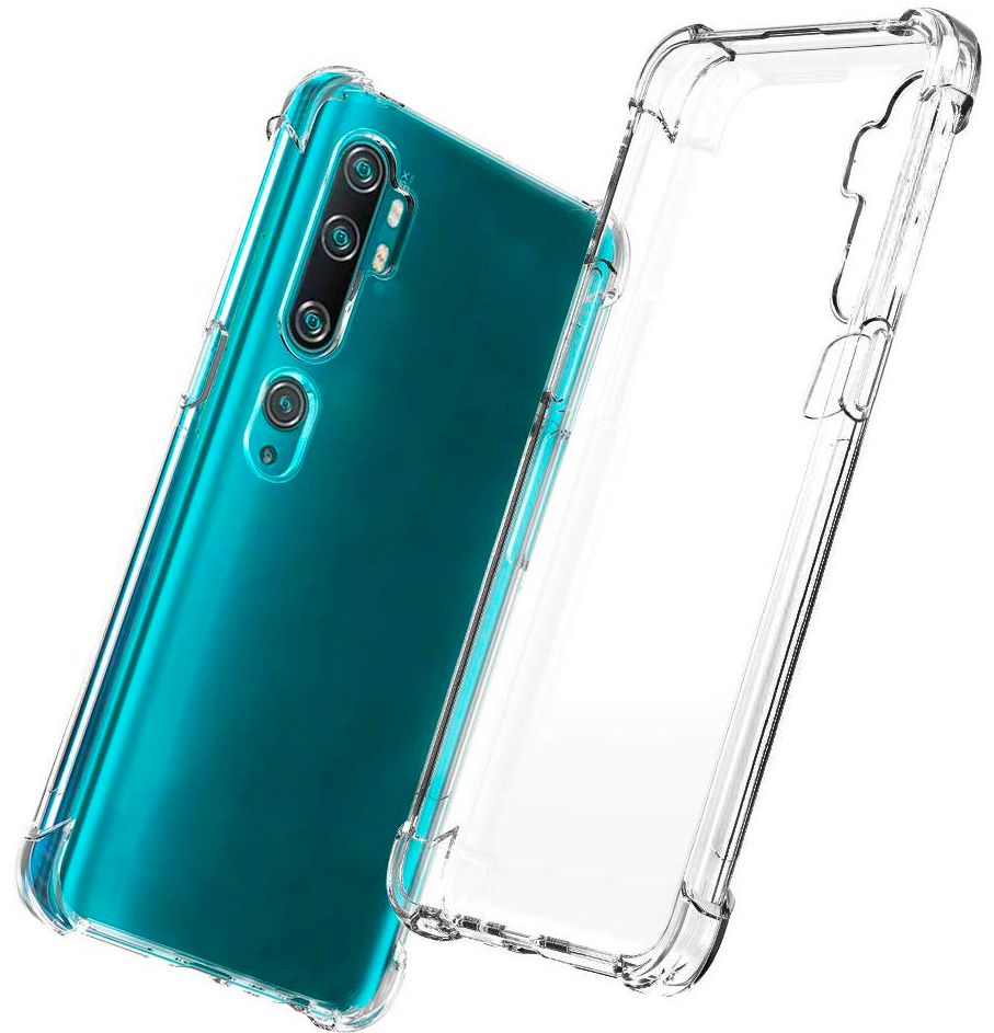 Back panel cover Evelatus Xiaomi Mi Note 10 Military Shockproof Silicone Case TPU Transparent